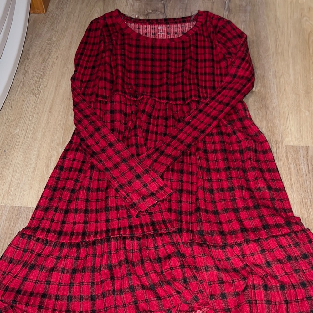 Plaid red dress